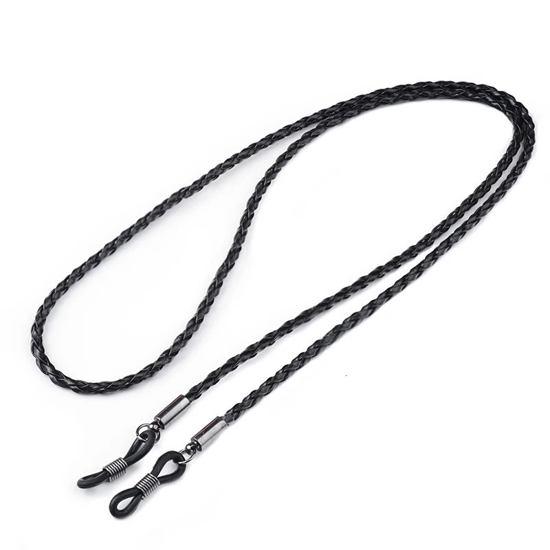 Thick twisted sunglasses leather rope chain glasses woven strap outdoor sports anti slip accessories 250410