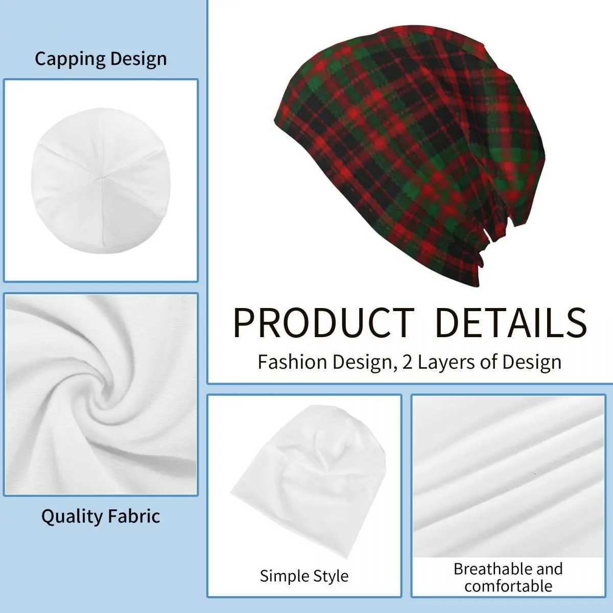 Clan Moffat Tartan Men Women Adult Beanies Caps Knitted Bonnet Hat Warm Hip Hop Autumn Winter Outdoor Skullies HatsXJ251110