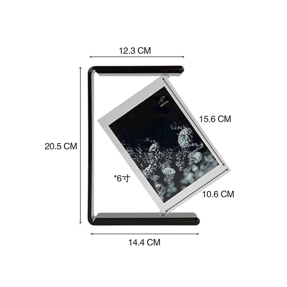 1Pc Creative Double-sided Rotating 6-inch High-definition Transparent Acrylic Photo Frame for Weddings and Home Decor L251110 H260306