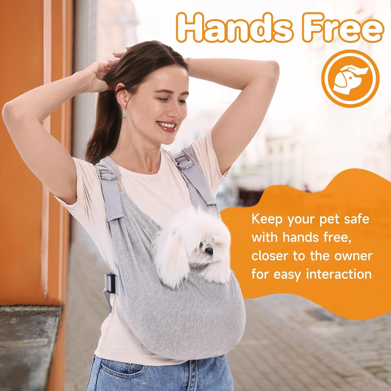 supet dog carrier sling for small dogs antianxiety cat sling carrier chest handsfree front facing puppy sling adjustable soft cotton swaddle wrap redu