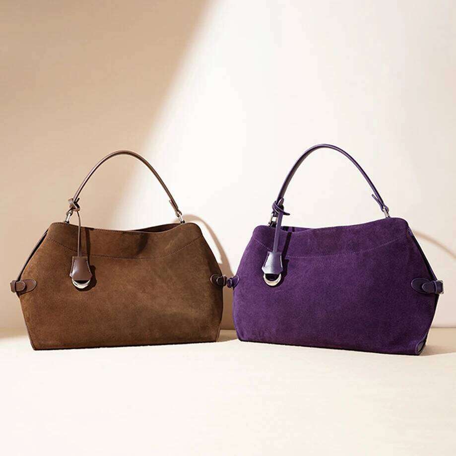 Autumn Winter Frosted Cowhide Women Shoulder Large Capacity Tote Bag Women's Cross Bags St251110