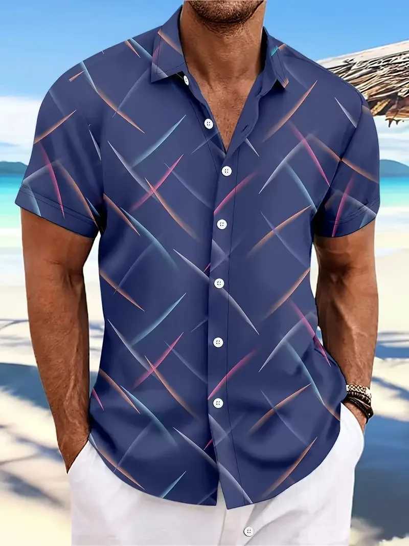 New mens summer Hawaiian shirt outdoor mens clothing soft and comfortable short sleeved shirt plus size S-3XL X250410