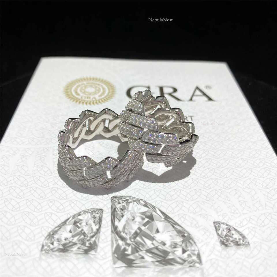Ring, Jewelry Brand Designer Customized Hip Hop Moissanite Dia Men's Ice Gold Sier Ring