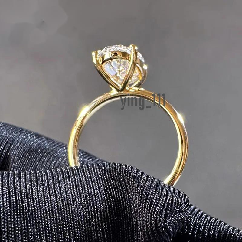 1 2 3 4 5 6 Carat Au375 9K Yellow Gold Ring Oval shape moissanite Diamonds Women Wedding Party Engagement Ring Classic Trendy