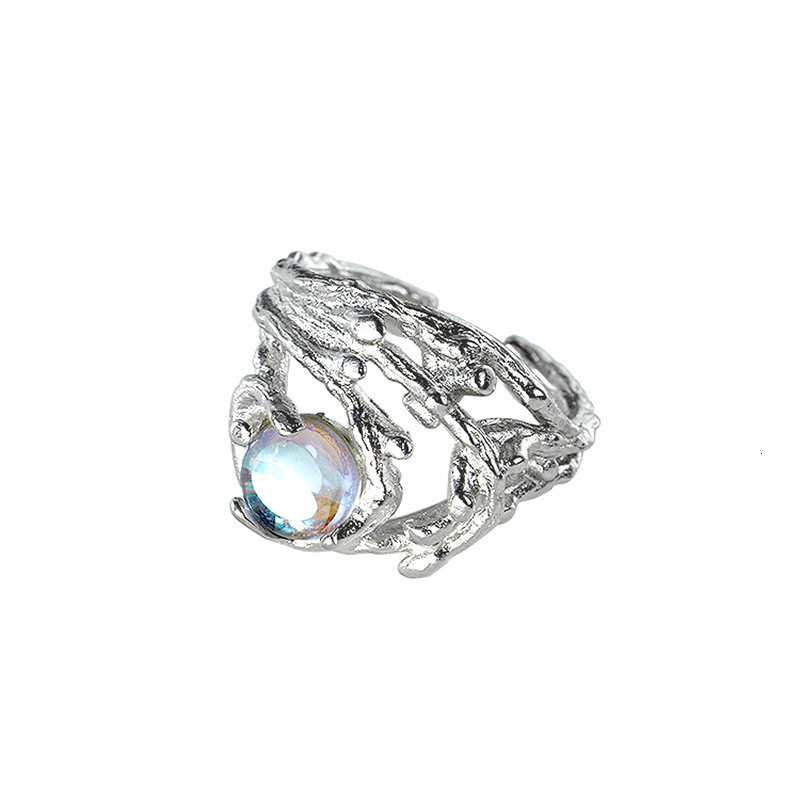 Korean Version Ins Style Niche Design High-end Texture Heart Personality Fashion Ring Open Moonstone Designer Ring Index Finger Ring For Women Wholesa