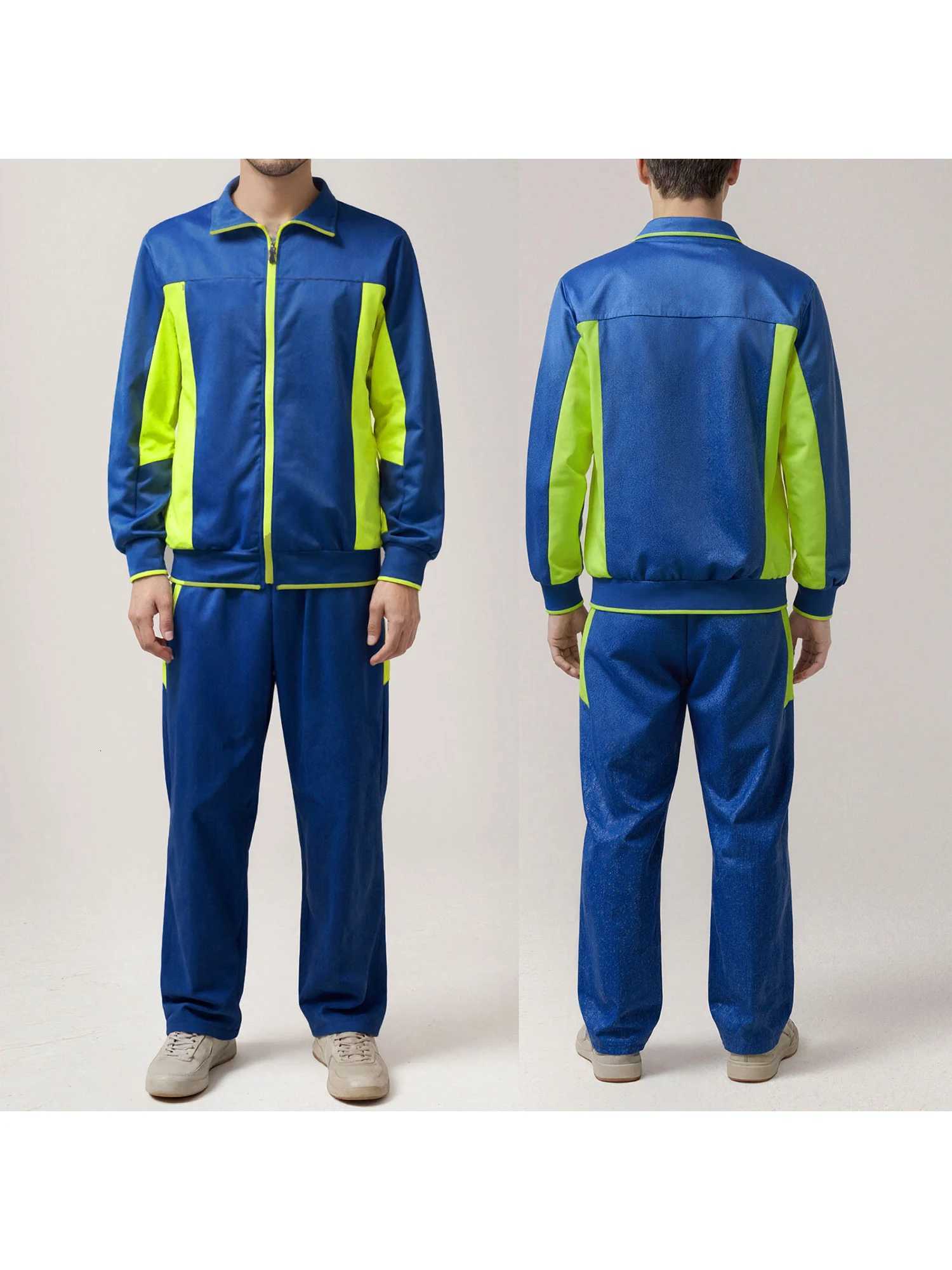 Men s 2 Piece Tracksuit Set with Long Sleeve Sweatshirt and Contrast Color Pants for Training and Active Wear W251110
