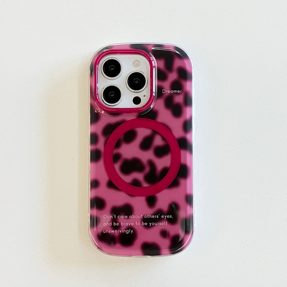 Magnetic Leopard Print Phone Case Compatible with iPhone 17/16 Pro Max Niche Anti-drop iPhone 15/14 Pro