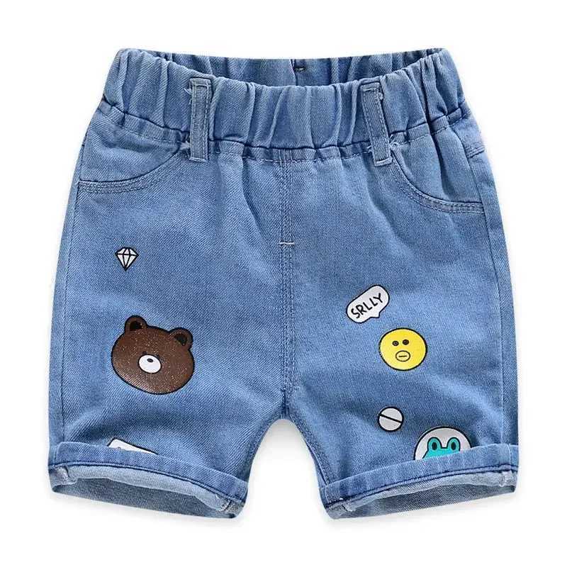 Boys jeans and shorts 2023 new childrens clothing baby five oclock pants summer childrens shorts Z250410