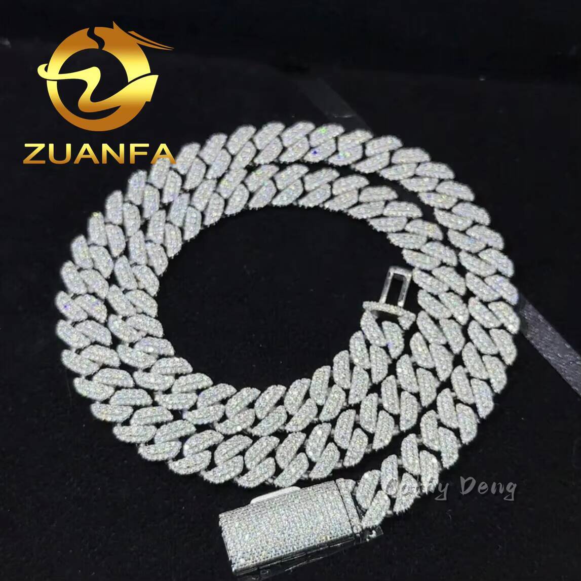 Hip Hop Jewelry 10MM Moissanite Diamond Cuban Link Chain 925 Silver Cuban Link Chain Iced Out With GRA Certificate