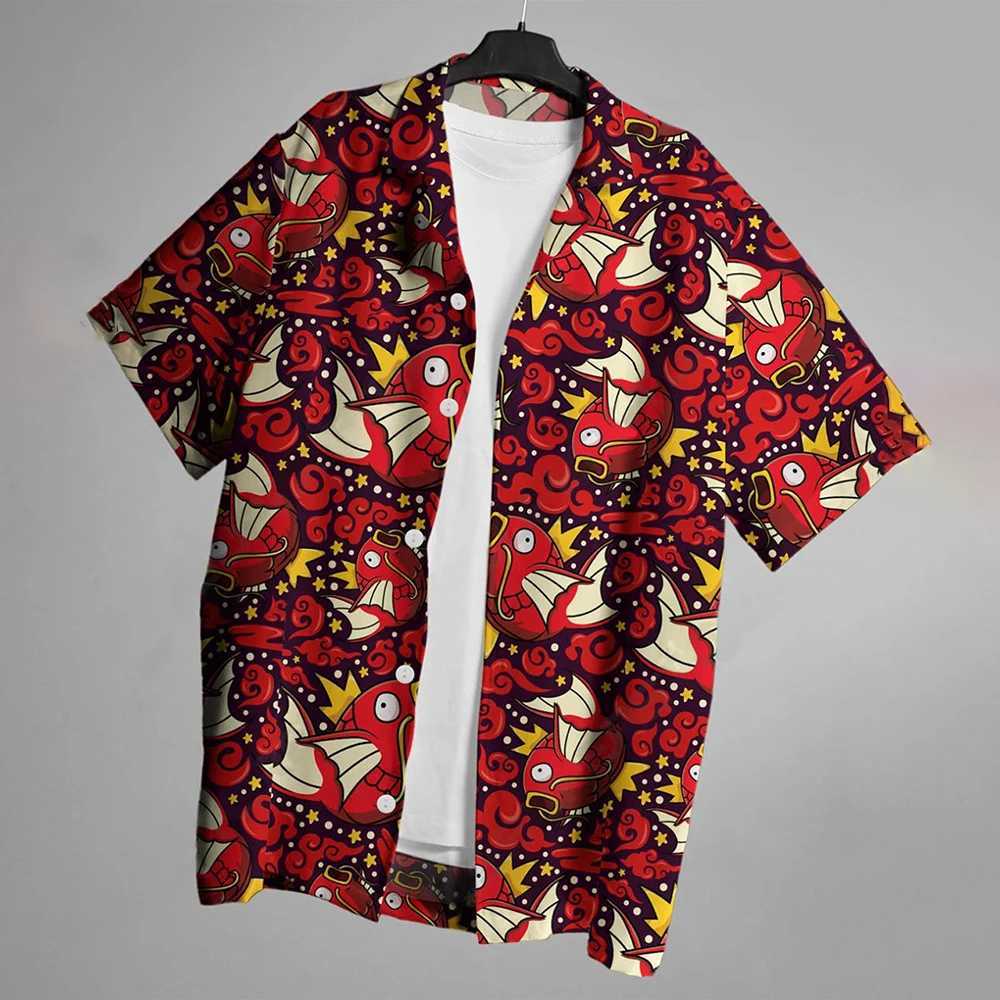 3D fish print Hawaiian mens shirt new trend mens shirt casual unisex summer quick drying short sleeved top 2024 X250410