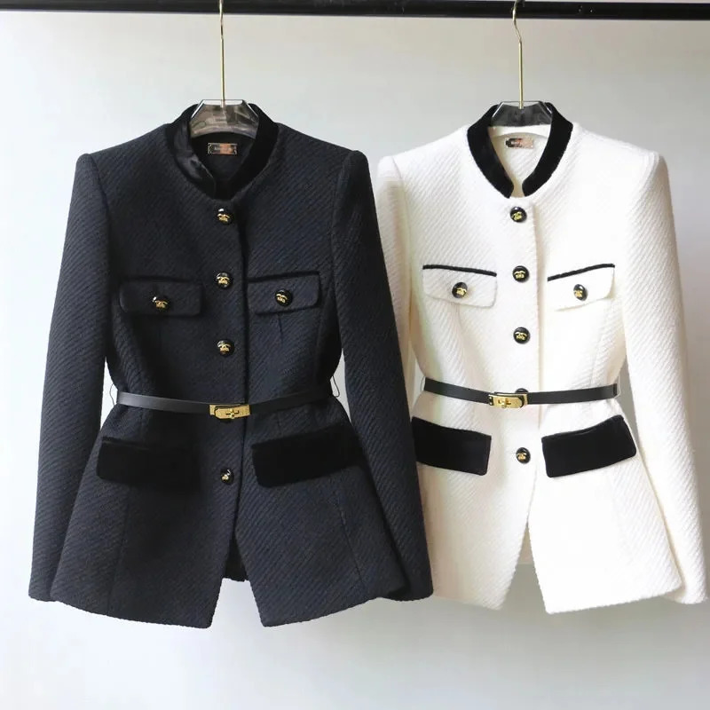 Women Blazer Coat Autumn Long Sleeve Casual Singlebreasted Elegant Office Waist Ladies Suit Tops Female Outerwear 251110