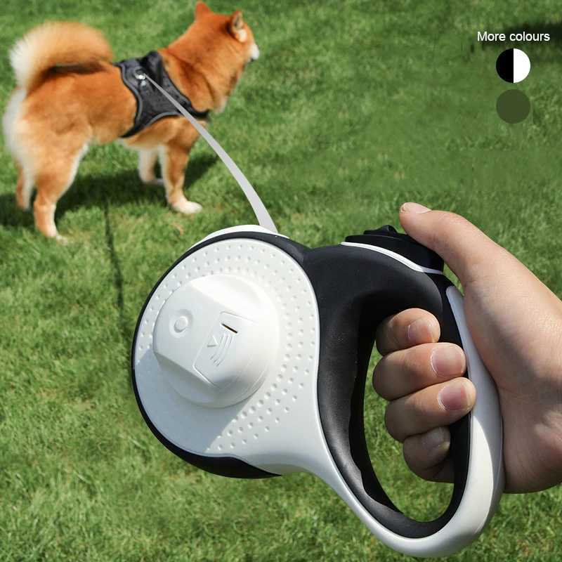 5M/8M Dog Leash with Poop Bag Dispenser Automatic Roulette Tow Rope with Detachable Led Flashlight Pet Puppy Collar Walking Lead J251110