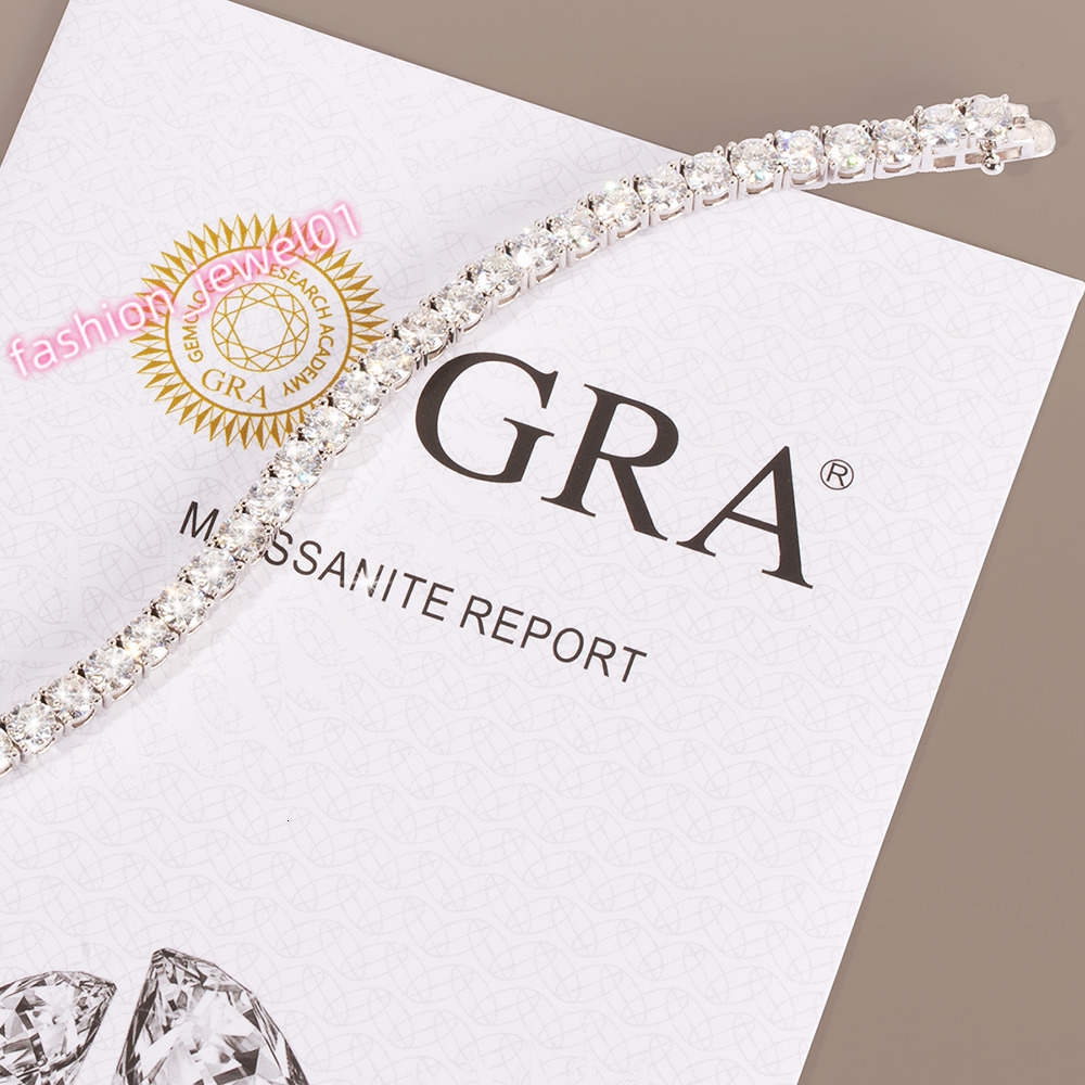 Moissanite Tennis Bracelet 925 Sterling Silver 3mm 6.5 in Lab-Grown Diamond Wedding Bridal Birthday Gift Women Men Fine Jewelry