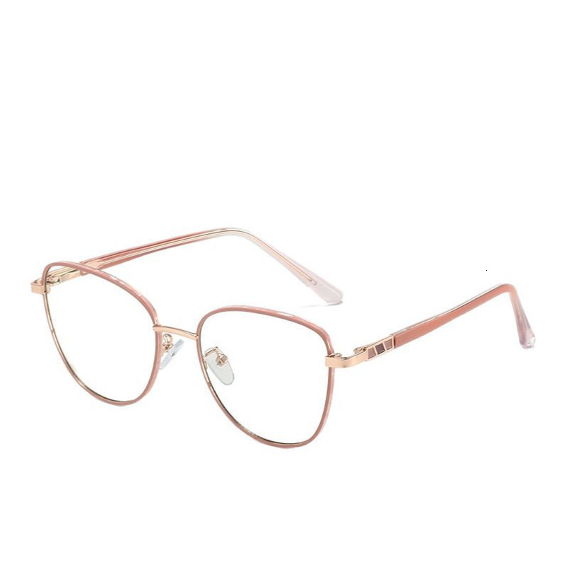 Cross-Border Wholesale Fashion New Style Non-Prescription Retro Color-Changing Blue Light Blocking Metal Frame Optical Glasses