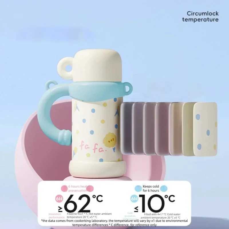 Fashionable cup Fashionable cup in Stock Thermos g 316 Stainless Steel Children Straw Cup with Handle He Coffee Cup Outdoor Travel Water Bottle Y25111