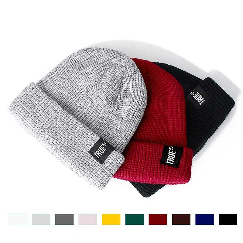 Hot Sale Daily SHORT Beanie Hat Unisex Sailor Style Winter Hat Men Women Ribbed Knitted Melon Cap True Letter Baggy HatXJ251110