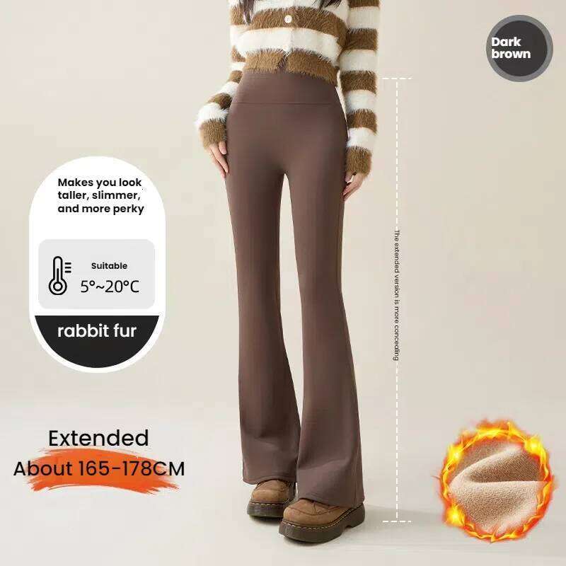 High Waist Flare Leggings Women Winter Fleece Lined Tummy Control Butt Lift Yoga Pants Stretchy Casual Bootcut Palazzo Trousers