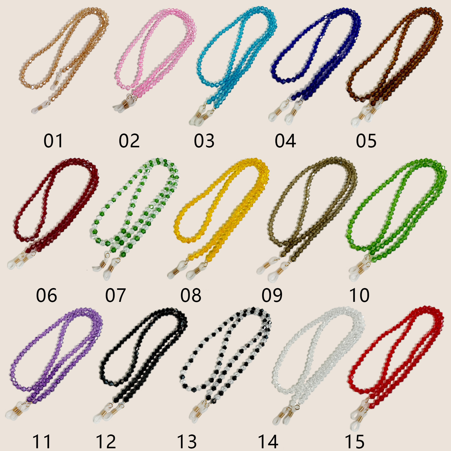 Spiritual energy therapy with 7 chakras natural crystal beads eyeglass chains face mask chains casual sunglasses tethers eyeglass accessories 240920