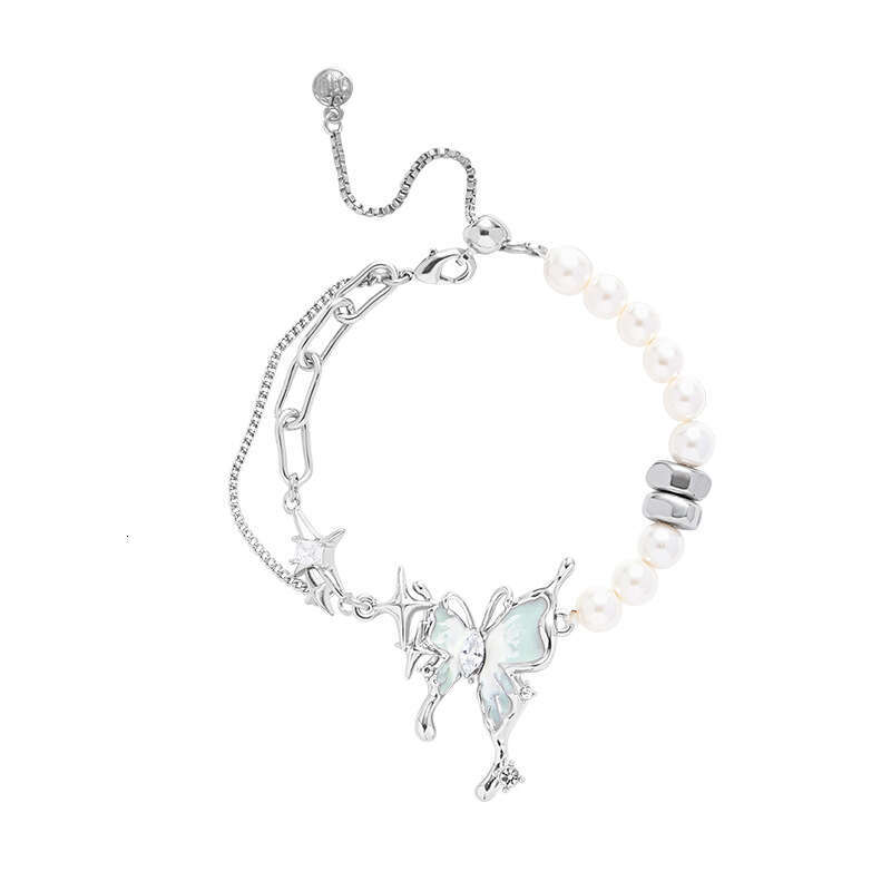 DHcollections INS Mint Manbo Butterfly Bracelet Summer Women High-end Original Design Fresh Sweet Pearl Jewelry Trend