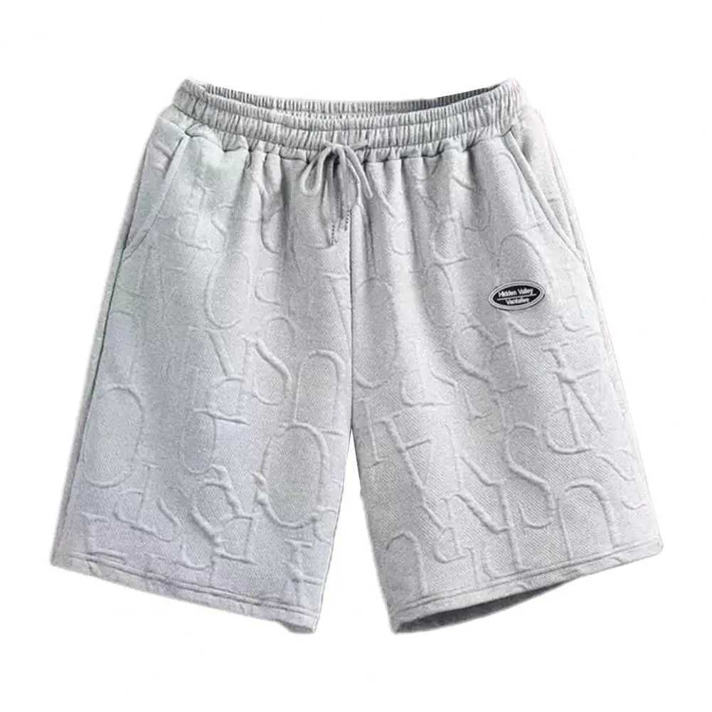 Mens beach shorts mens summer drawstring shorts with elastic waist side pockets suitable for casual home gym beach knee pants X250410