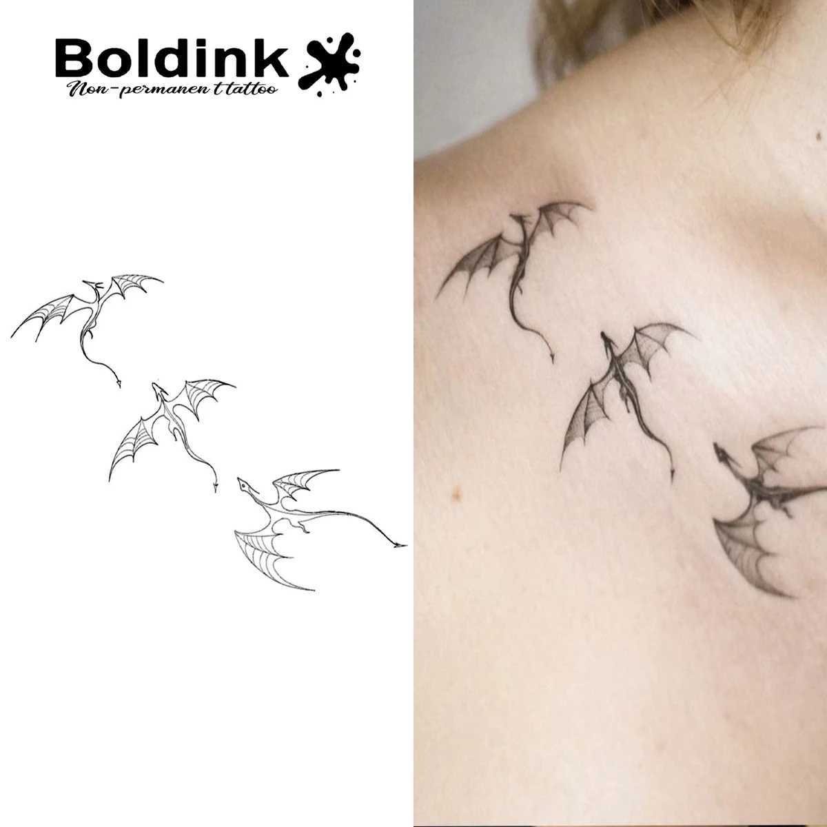Temporary tattoo of dragon lasting for 15 days with new technology waterproof semi permanent sticker W250410