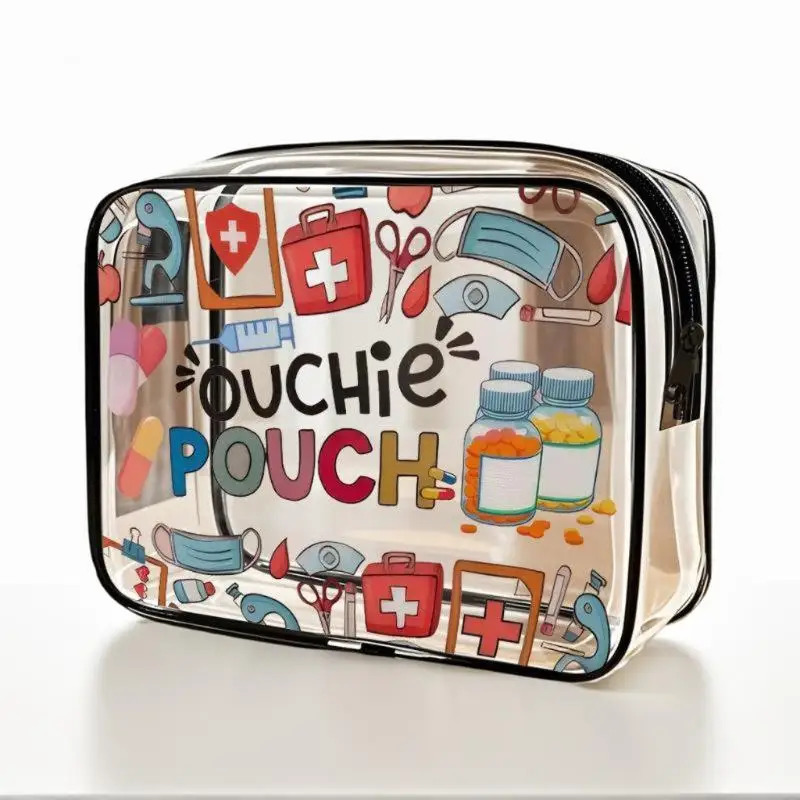 Medicine Cosmetic Bag Women Large Capacity Travel Organizer Easy Wipe Clean Toiletry Pouch Daily Use Trip Toiletry Travel Bag 251110