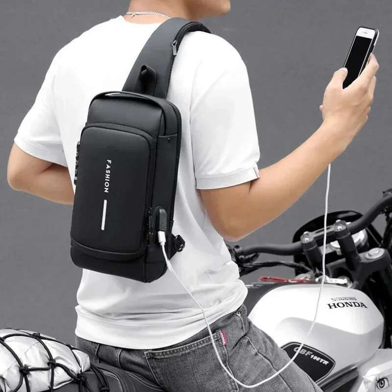 Men Anti Theft Chest Bag Shoulder USB Charging Crossbody Package School Short Trip Messengers Bags Men's Oxford Sg Pack