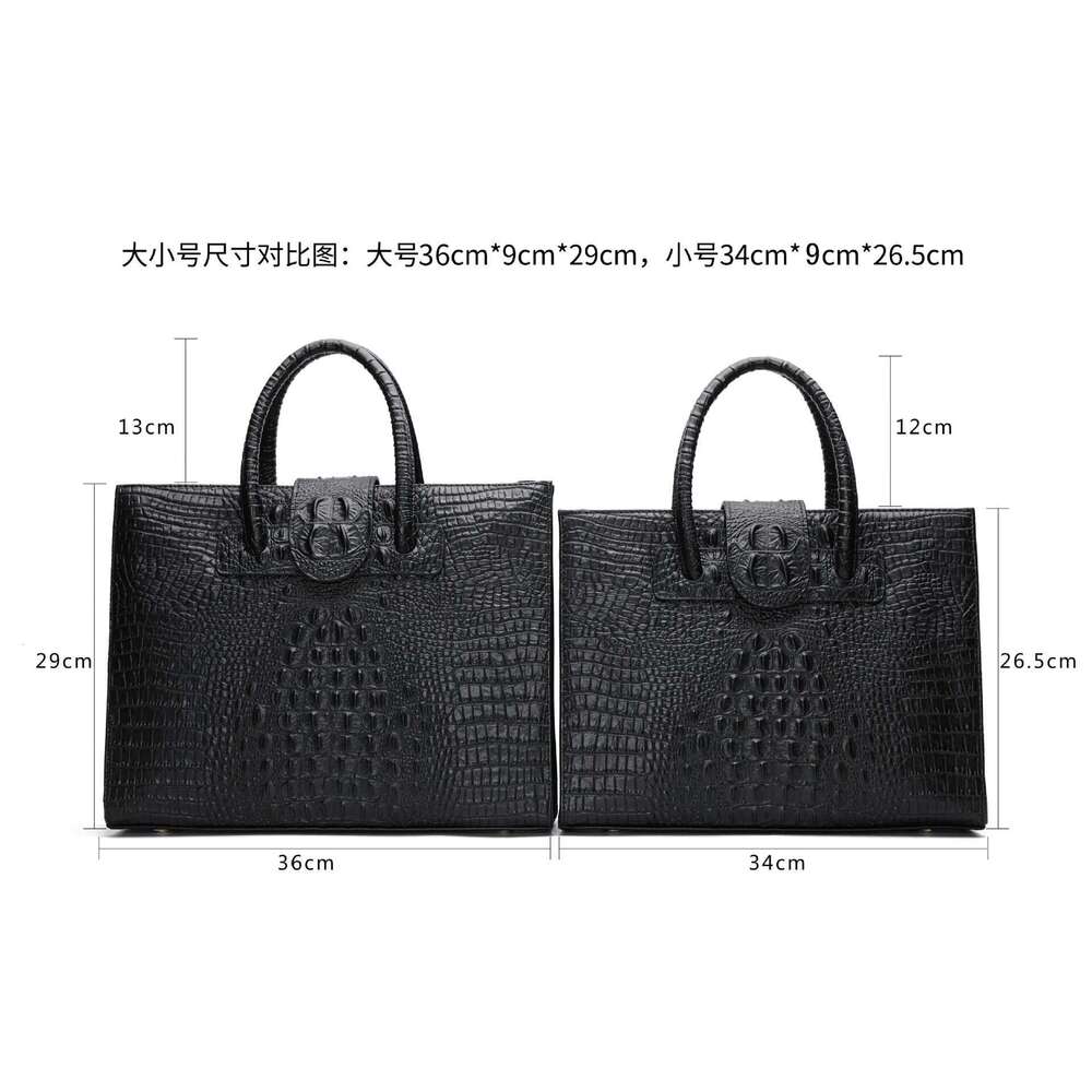 Fashion Crocodile Pattern Women's Real Handbag Genuine Leather Ladies Shoulder OL Bussiness Laptop Bag