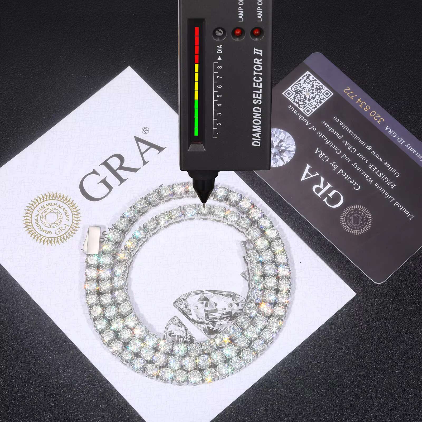 Non Tarnish Waterproof Jewelry PVD Gold Plated Stainless Steel VVS Moissanite Diamond Classic Tennis Bracelet Chain Necklace