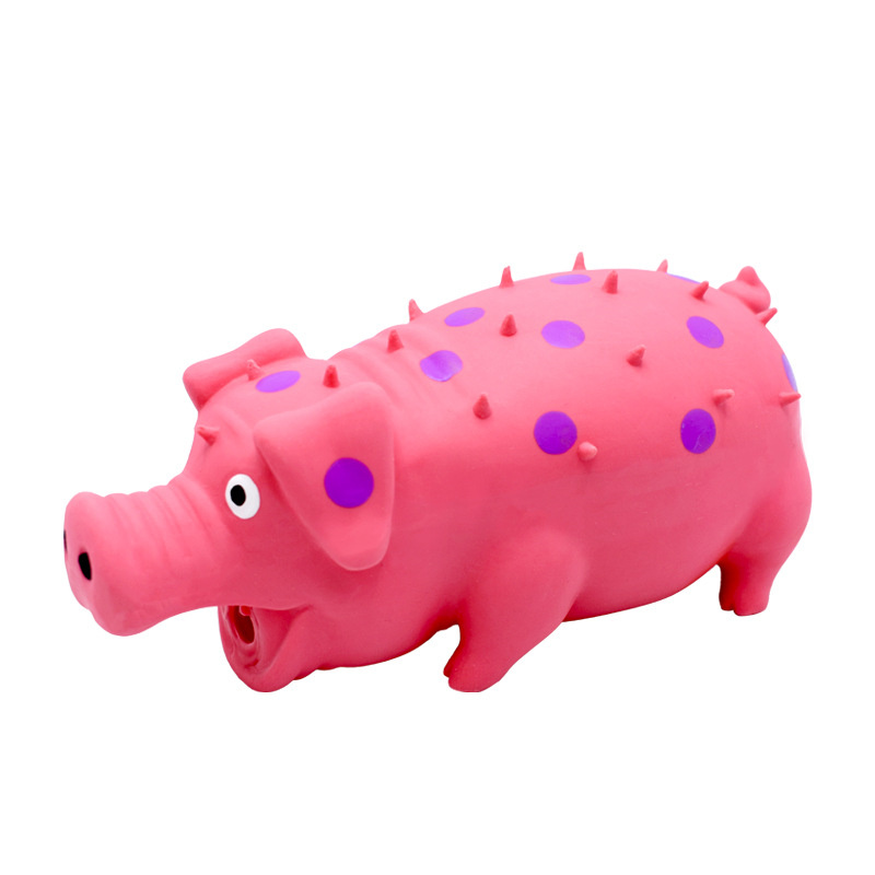 Natural Latex Polka Dot Squeaky Pig Dog Toy For Small Medium Large Dogs Indoor And Outdoor