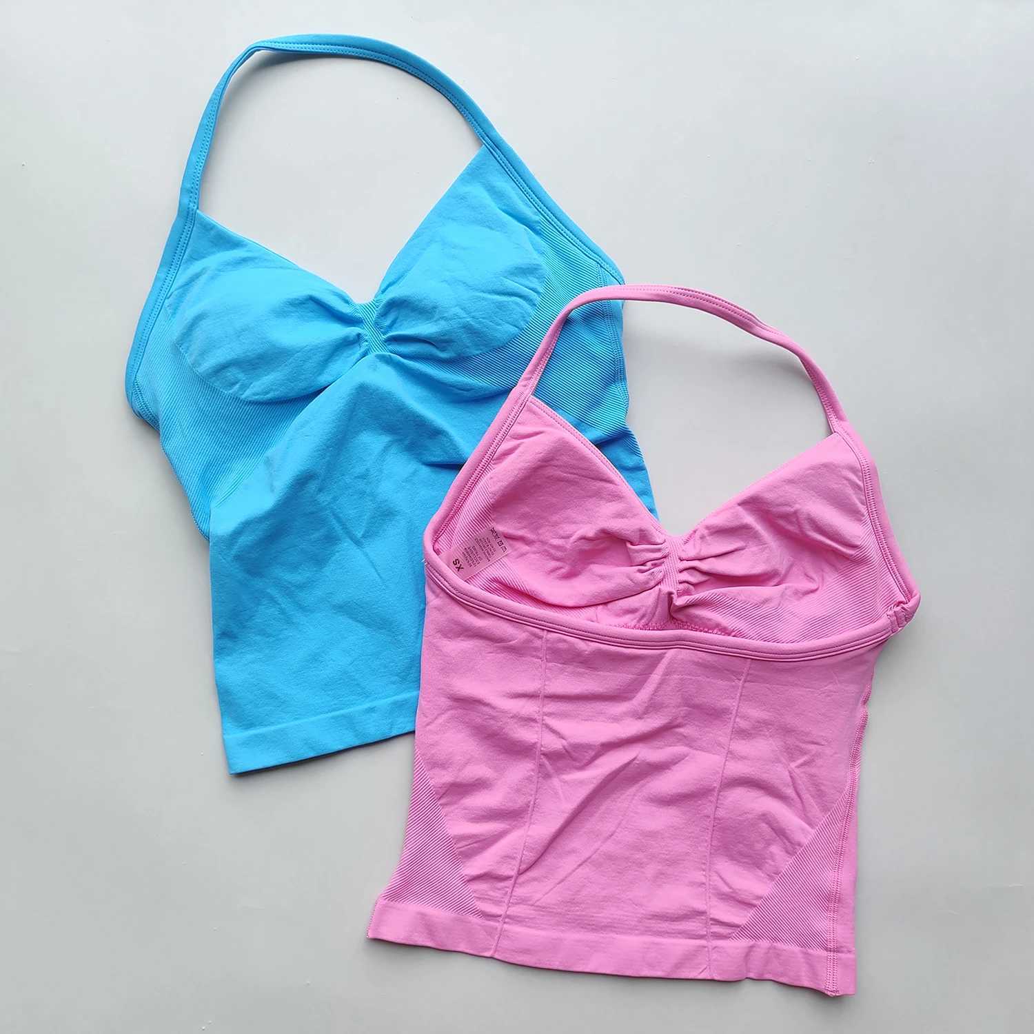 Impact Long Strap Gym Top Backless Gym Clothing Womens Scrunch Built in Bra with Detachable Cup Yoga Tank TopXJ250410