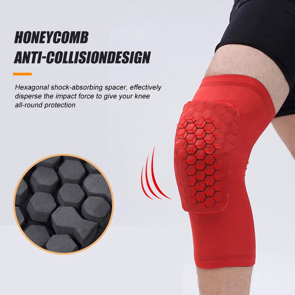 1PC Basketball Knee Pads Sleeve Honeycomb Brace Elastic Kneepad Protective Gear Patella Foam Support Volleyball Support 250410