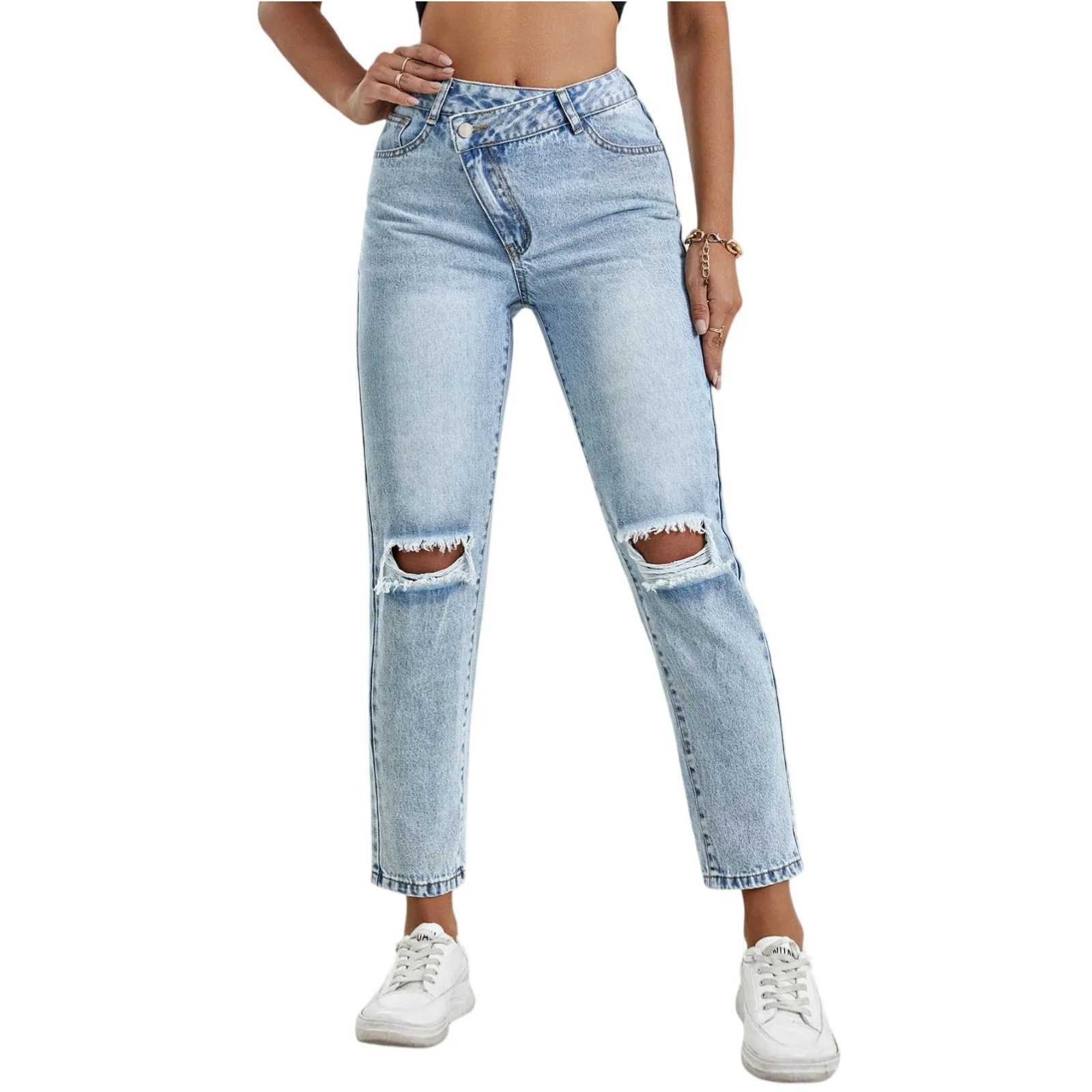 Flared Jeans Ripped Jeans Straight Leg Jeans For Women Brunt Work Pants Y2k Baggy Jeans High Waisted Cargo Pants Ropa De Mujer C251110