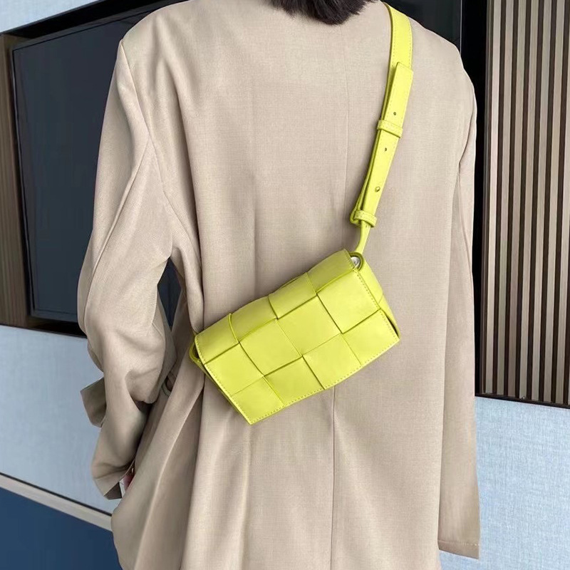 2025 new ins blogger's hand-woven bag: MINI waist bag chest bag three-dimensional trendy single-shoulder crossbody bag