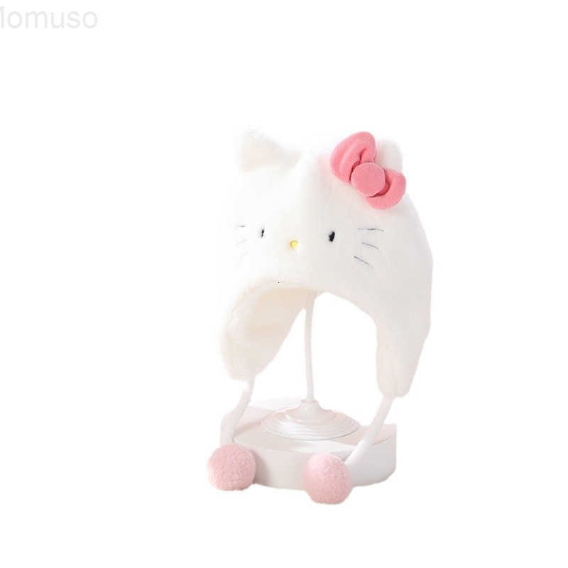 Sanrio Childrens Hat Autumn Winter Style Boys and Girls 3-10 Years Old Cartoon Warm Hat Childrens Ear Protection Hat Hanging Ball Hat H2511101