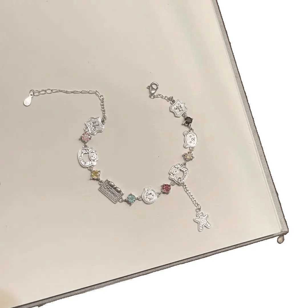 Cute Colored Diamond Gingerbread Bear Bracelet - Exquisite Versatile Bracelet Popular High-Appearance JewelryT251110