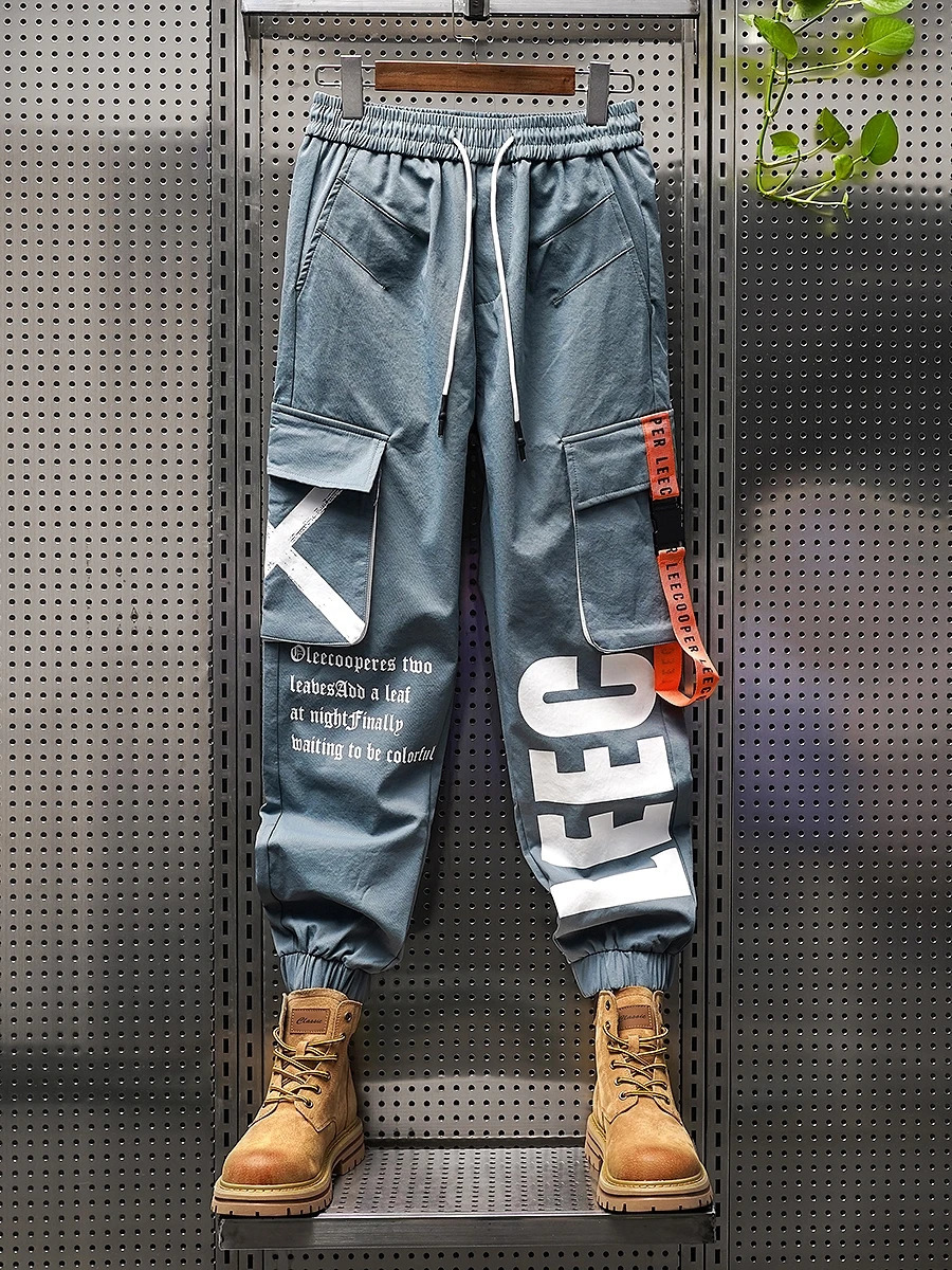 SpringSummer Quick Drying Pants Ice Silk Nine point Work Pants Youth Mens Casual Pants 250408