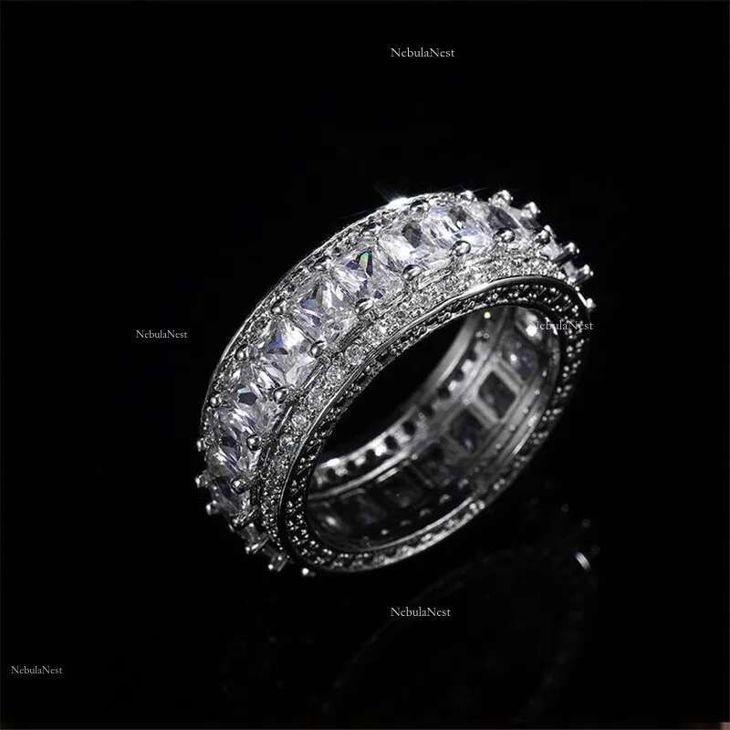 Topaz CZ Dia Gemstones Party describeChoucong Brand Jewelry Sterg Sier Fill Full T Princess Cut White