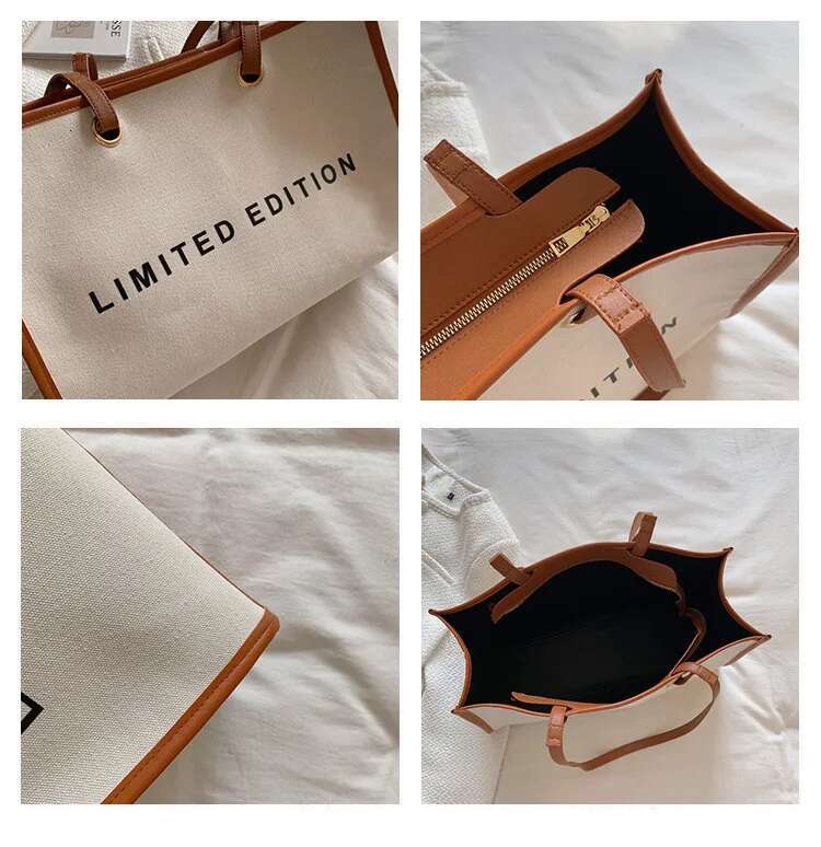 Designer Canvas Tote For Women Top Handle Shopping Bag Brand Handbags Casual Travel Lady Shoulder Bags Large Capacity