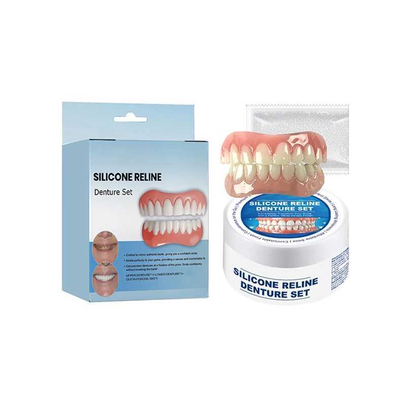 New Arrival Dental modification set with silicone upper and lower veneers perfect stickers comfortable fit for temporary orthodontic denture Z250410