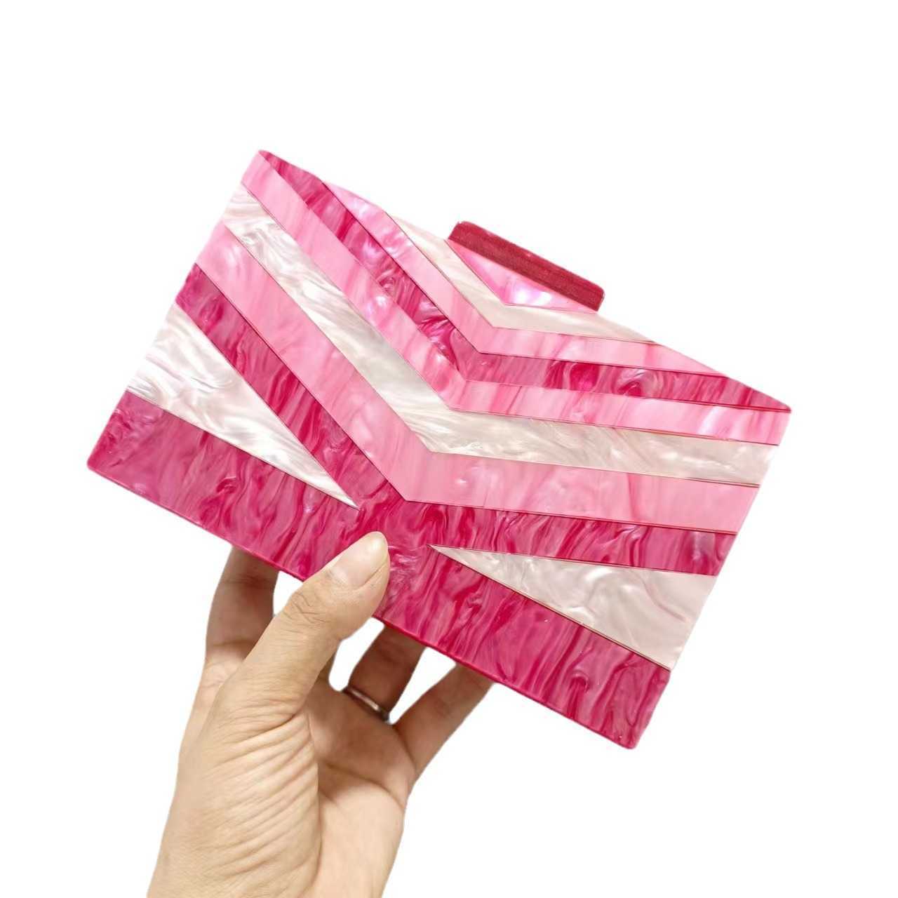 Summer Dinner Bag Zebra Pattern Trend Acrylic One Shoulder Chain Bag for Women