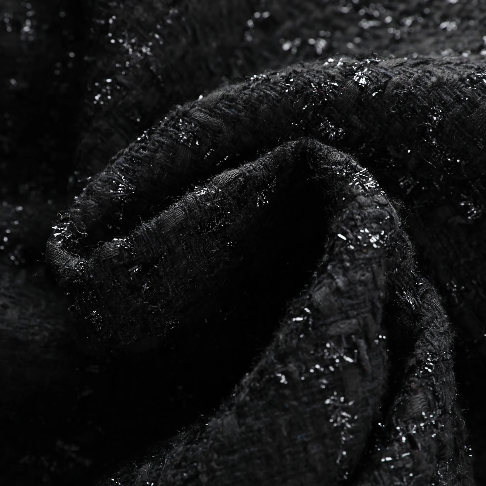 fashion elegant casual highend n black versatile tweed jacket for ladies 251110