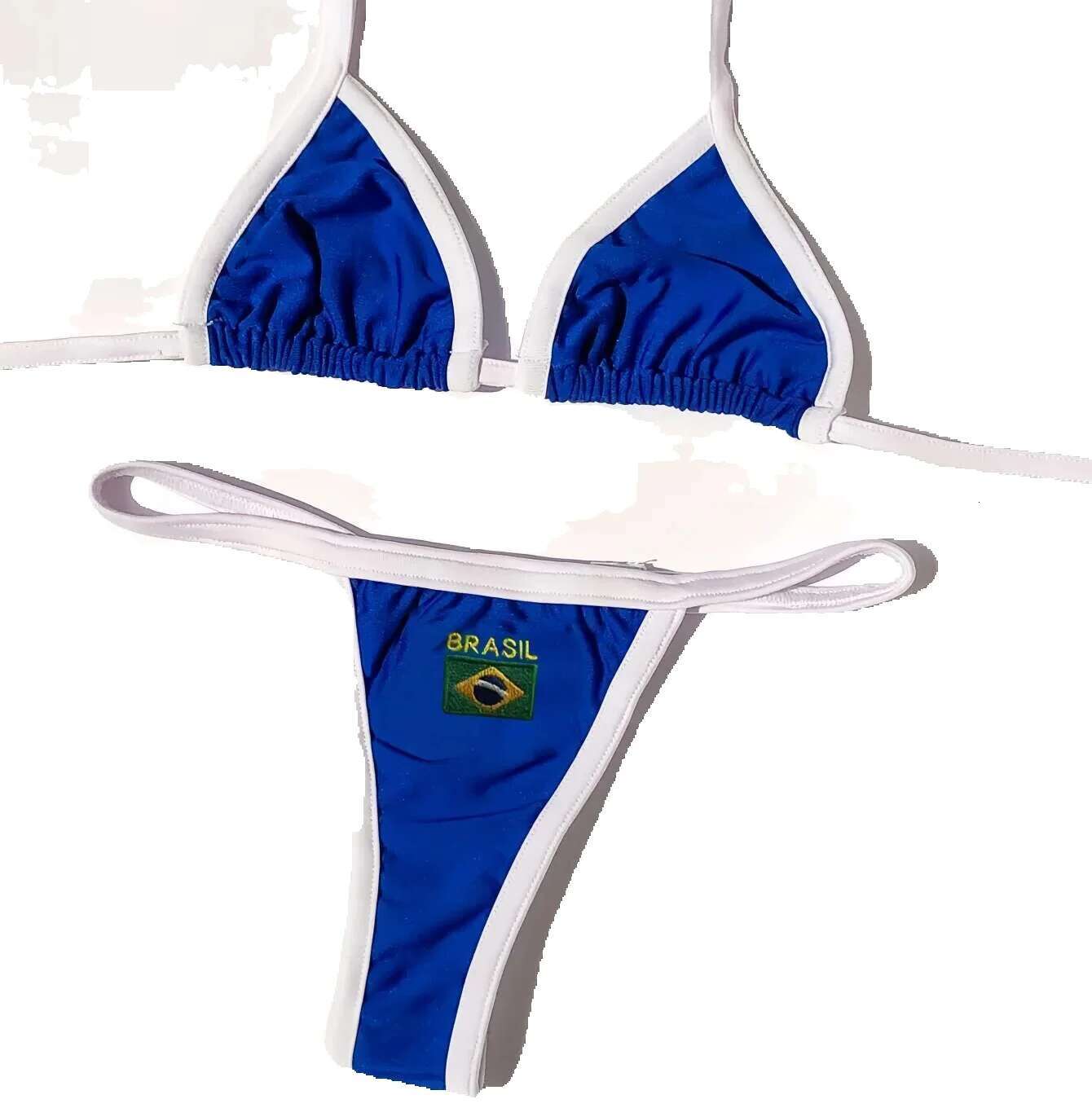 Ruotonsept sexy embroidery Brazilian flag comparison split bikini women's patchwork swimsuit spicy girl set summer beach outfit