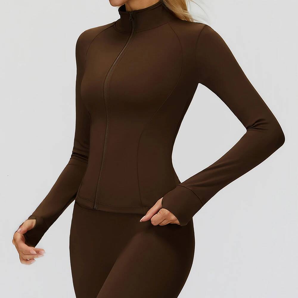 Zipper Long Sleeve Women Crop Tops Jacket Yoga T-shirts Solid Sports Top Running Shirts Sexy Quick Dry Fitness Gym Sport Wear