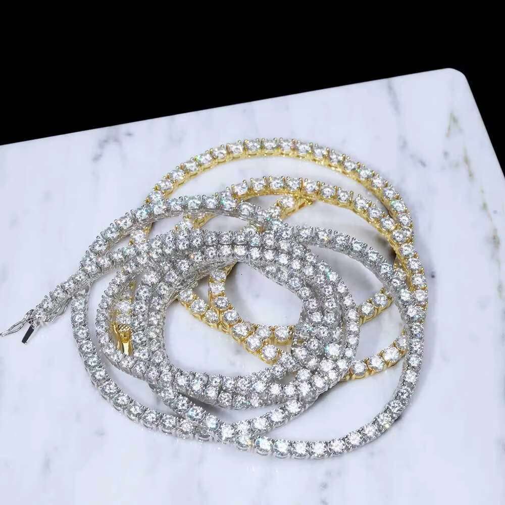 Cheapest Price Hip Hop 925 Sterling Silver 3mm 4mm 5mm 6mm VVS Moissanites Diamond Necklace Moissanite Tennis Chain for Women