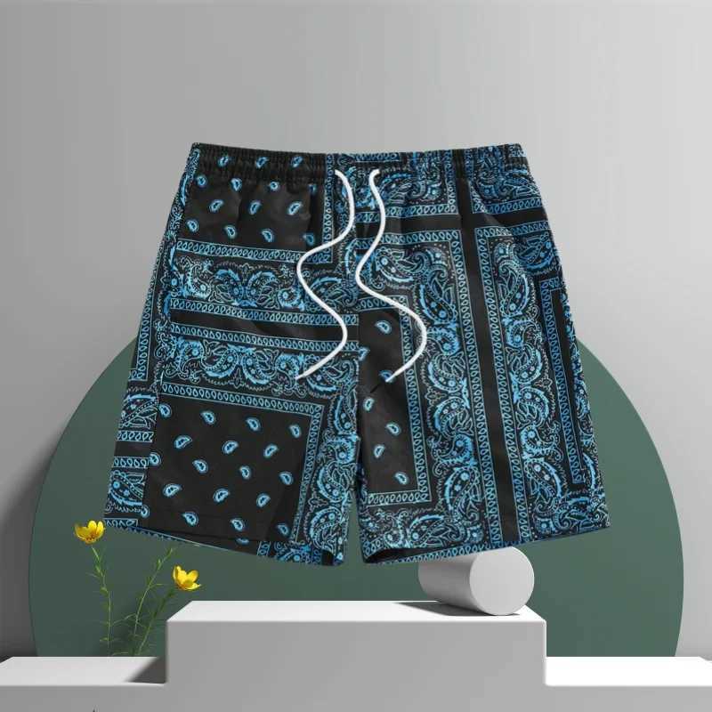 3D printed Hawaiian womens oversized sports shorts summer casual stretch waist shorts outdoor mens running sports shorts X2504101