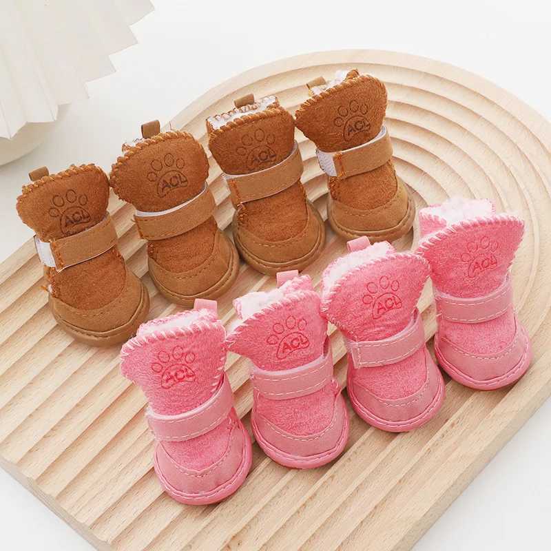 New Arrival 4 piecesset of pet dog shoes for winter warmth suitable for small and mediumsized dogs non slip puppies rain boots shoes cat and dog walki