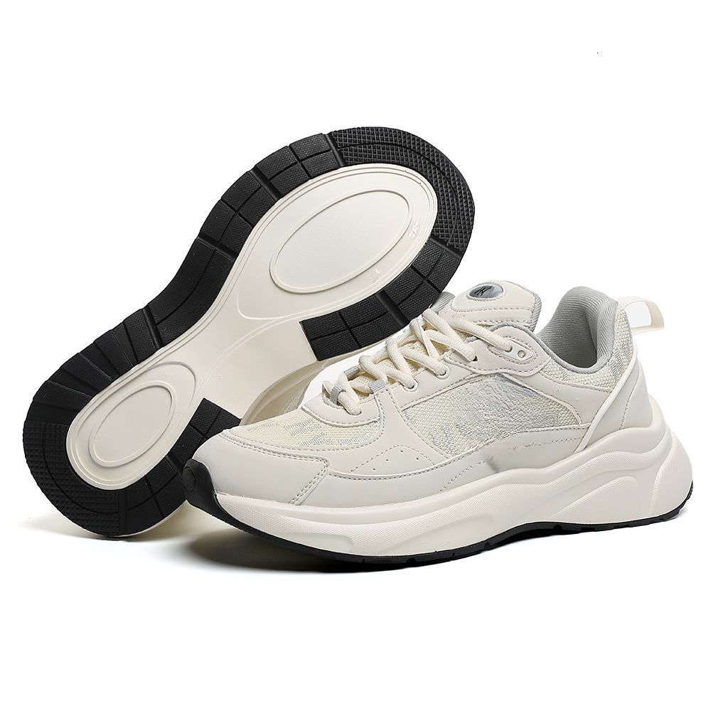 New fashionable high-end leather thick sole height increasing fashionable casual shoes, trendy outdoor sports luxury shoes, fashionable designer shoes