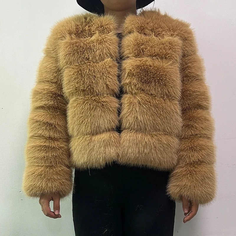 Faux Raccoon Fur Coat Women Jacket y Winter Fluffy Thick Warm Furry Outwear 251110