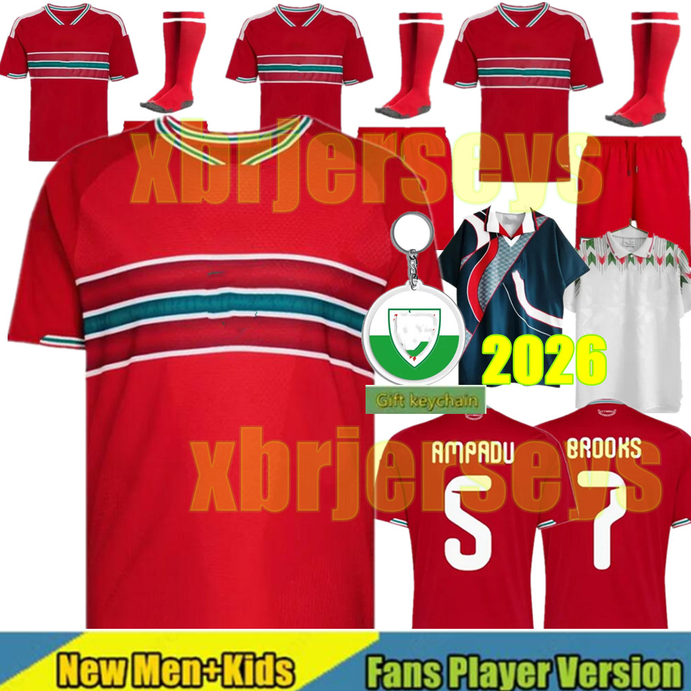 2026 2027 Wales football jerseys JAMES BALE 26 27 Wales soccer jerseys Men kids kit Home player Welsh football shirts JOHNSON N.WILLIAMS RODON T.ROBERTS CABANGO LEVITT